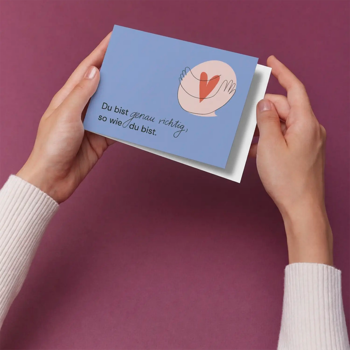 Cartes de vœux « Merci » et « Du bist genau richtig, wie du bist »