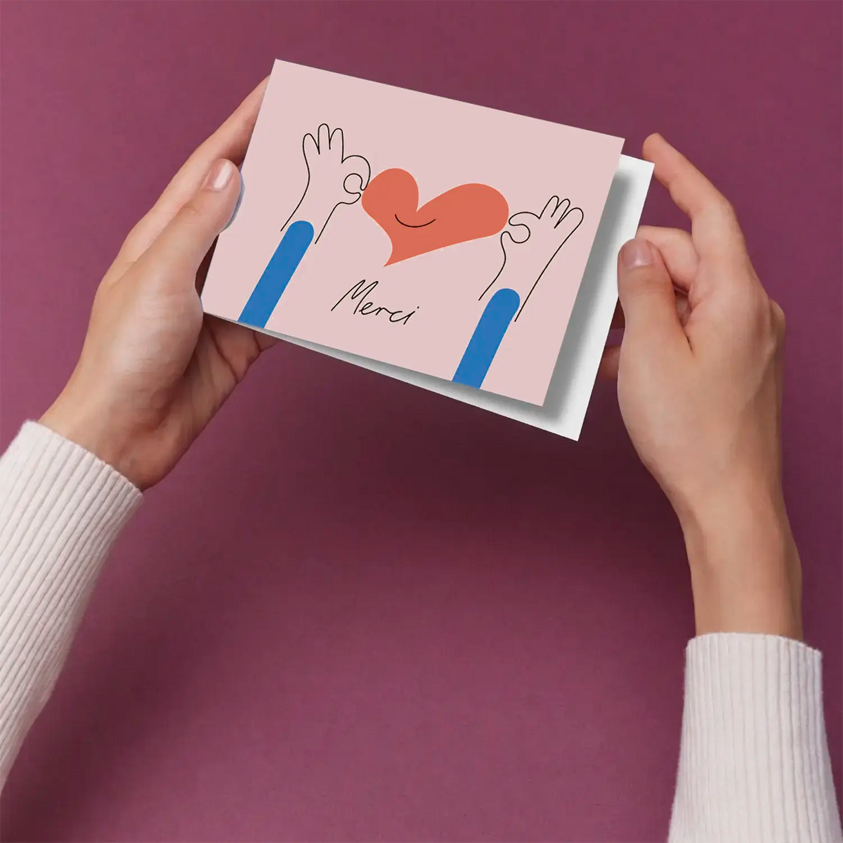 Cartes de vœux « Merci » et « Du bist genau richtig, wie du bist »