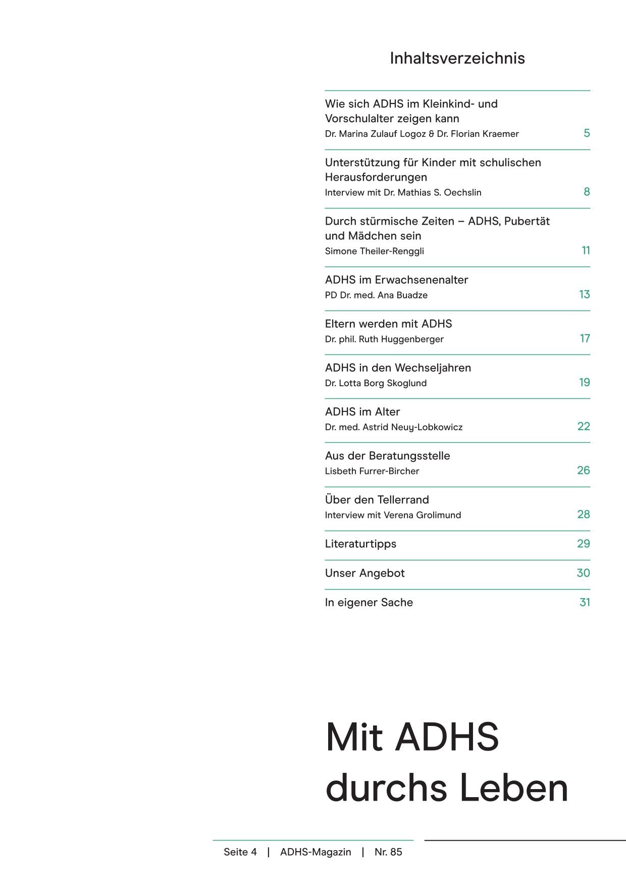 ADHS-Magazin Nr. 85 I Mit ADHS durchs Leben