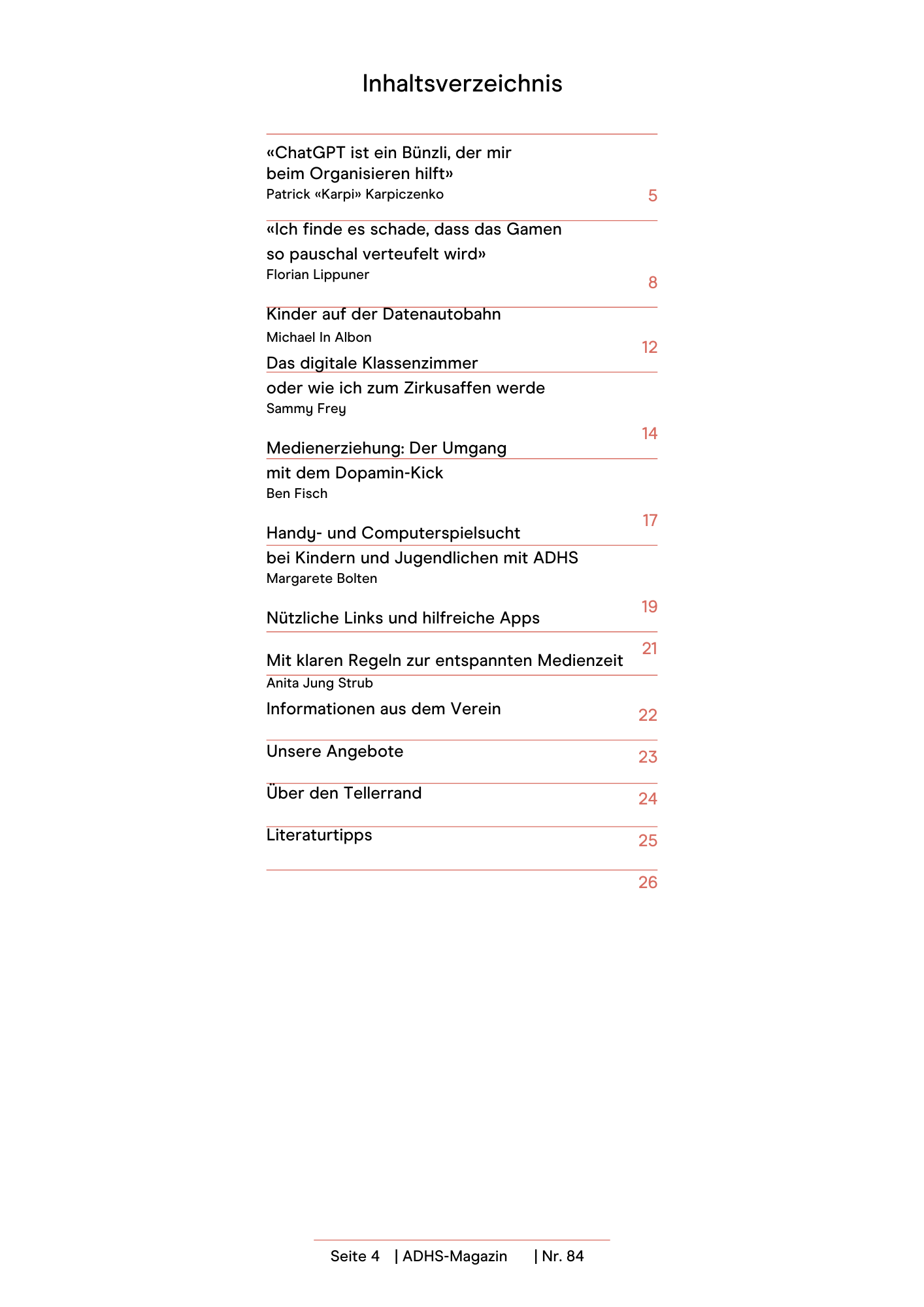 ADHS-Magazin Nr. 84 I Medien und unsere Verantwortung