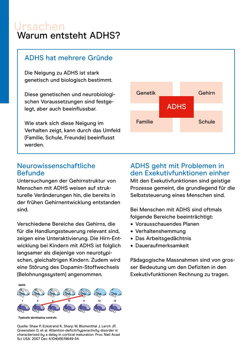 Merkblatt "ADHS in der Schule" für Lehrpersonen